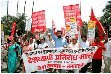 Demonstration in Patna against Israeli attack on Lebanon, on 27 July