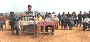10 years ago: Com. Langtuk Phangcho addressing a public meeting on 26 January 1997 at Umrongso, N. C. Hills, Assam