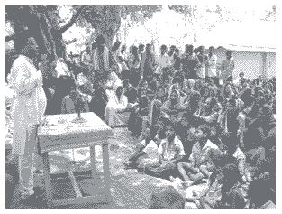POSCO Pratirodh Samiti leader addressing meeting