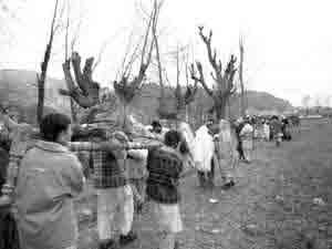People fleeting in Swat Rally