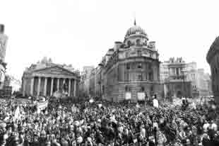 Massive protest at Bank of England during G-20 Meet