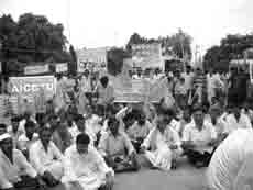 Dharna at Gangavati, Karnataka, 7 July